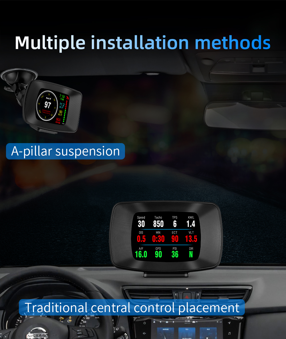 2021 WiiYii New item P13 model gps digital meter car diagnostic obd2 gauge hud