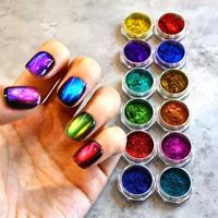 Pigment magnétique effet œil de chat à forte alignement - Pigment magnétique effet caméléon avec effet néon galaxie hyper-évolutive pour le nail art