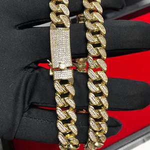 สร้อยคอทองคำแท้ 9K ไม่มีส่วนผสมของเงิน แบบ Cuban Link ประดับเพชร VVS สีใส ผลิตในห้องปฏิบัติการ ดีไซน์แบบฮิปฮอปสั่งทำพิเศษ - Product Image 6