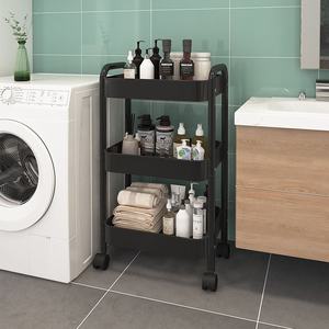 Carrito de Almacenamiento Móvil para Cocina, Organizador de Frutas <span class=keywords><strong>y</strong></span> Verduras con Barandilla <span class=keywords><strong>Alta</strong></span>, Carrito Rodante que Ahorra Espacio - Product Image 3