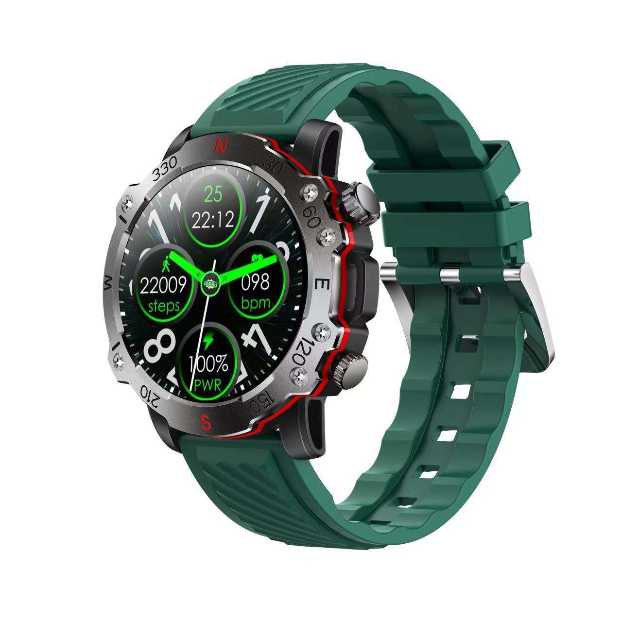Green silicone strap