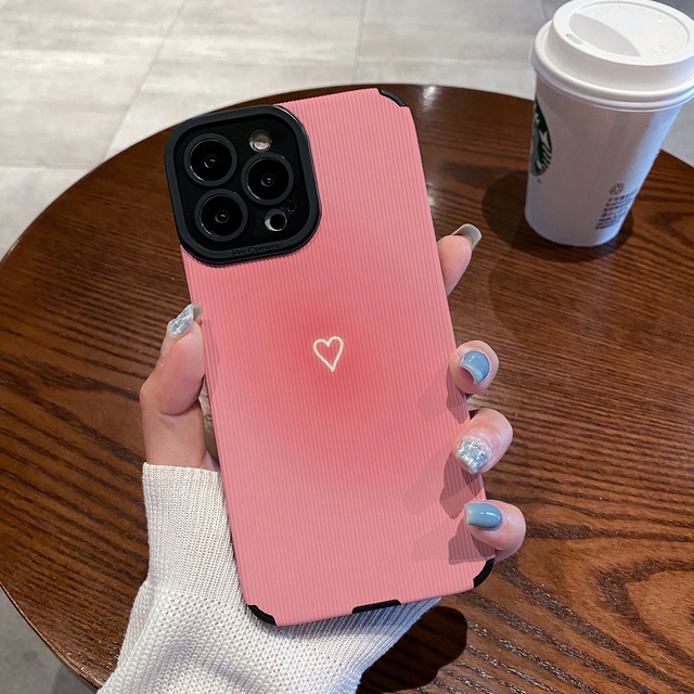 Pink Cartoon Design Faux Leather Anti-Fingerprint Phone Case, Compatible with iPhone 11, 12, 13, 14, 15, 16, 17 Pro Max