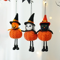 1/4PCS Festival Fête Scène Halloween Décoration Fil d'Or Citrouille Sorcière Poupée Suspendue