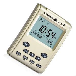 ساعة طاولة رقمية بتصميم مسجد قديم، ساعة مكتب عربية إسلامية، ساعة منبه أذان إسلامية مع شاشة LCD للصلاة - Product Image 3