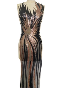Vestido de fiesta con bordado de flores 3d, tela de encaje brillante con cuentas de lujo, <span class=keywords><strong>ropa</strong></span> de boda - Product Image 3