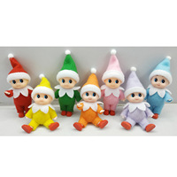 Mignon Mini feutre noël bébé elfe poupée ornement artisanat avec chapeau écharpe vinyle jouets décorations de noël fournitures cadeaux pour les enfants