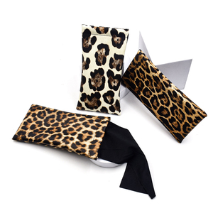 Cổ Phiếu Sẵn Sàng Leopard Print PU Da Kính Pouch Leopard Top Bóp Kính Mát Da Trường Hợp Với Làm Sạch Vải - Product Image 1