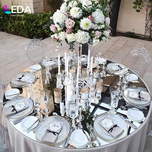 LEDA Luxury PET <b>Silver</b> Mirror Tablecloth Reusable Waterproof Oil Proof for Wedding Party Banquet Table Decor - Product Image 6