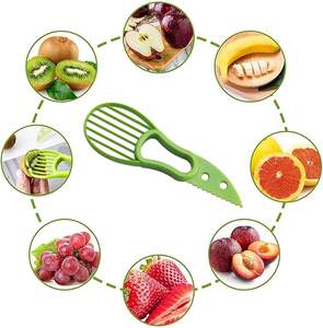 Pelapatate Avocado 3 In 1 affettatrice Avocado strumento taglierina verde e paletta per frutta e verdura In plastica Avocado coltello - Product Image 3
