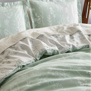 Funda de edredón <span class=keywords><strong>Queen</strong></span>, juego de ropa de cama suave, Floral, verde, Reversible, flores, botánico, 3 piezas - Product Image 5