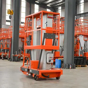 2024 nueva marca 250kg plataforma de trabajo aérea telescópica eléctrica para hombre 10 metros columna Triple elevador de aleación de aluminio