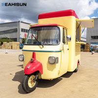 Moto Piaggio Ape Food Truck para Café, Cafetería, Hot Dogs/Helados, Remolque de Comida con Cocina Completa
