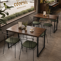 Ensemble table et chaises de restaurant moderne, style nordique industriel, pour restaurant rapide, bistro