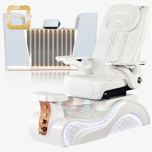 โต๊ะรับแขกสีทองแบบกำหนดเองพร้อมเคาน์เตอร์ต้อนรับแบบ <span class=keywords><strong>L</strong></span>-Shap แผนกต้อนรับส่วนหน้าสำหรับโต๊ะต้อนรับแคชเชียร์สีขาวแวววาว - Product Image 4