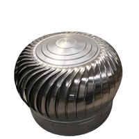 Ventilateur de toit à turbine DC sans alimentation, pales en acier inoxydable, ventilation automatique par échappement d'air turbo, entraînement par le vent 1-5 m/s