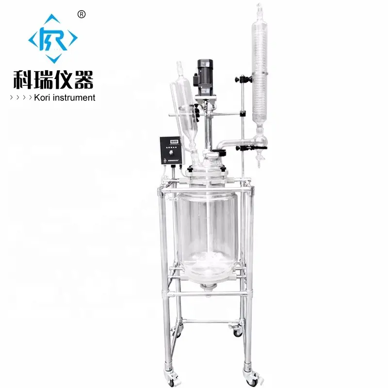 CSTR reactor Continuous Stirred Tank Reactor with 50L Glass Reaction vessel,Explosion proof motor,Chemical Reactor