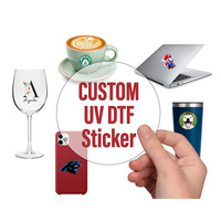 Kustom Logo 3D pernikahan Shot kacamata Decals tahan air kaca UV cangkir DTF bungkus Transfer stiker Pernikahan nikmat