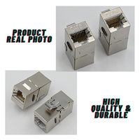 Coupleur RJ45 blindé CAT6-Extension en ligne de prise Keystone en métal pour câble LAN Ethernet, contacts plaqués or