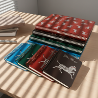 Ensemble de carnets à spirales Zebra Series A4 et A6, ensemble de planificateurs à couverture rigide de haute qualité sur le thème des animaux, option de logo personnalisé, cadeau de bureau