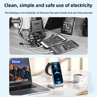 Chargeur sans fil 3 en 1 de haute qualité 15W en alliage de zinc et verre, support de charge rapide pour téléphone, montre et écouteurs, type-C, pour bureau