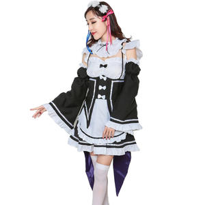 Costume d'anime L Starting New Life in Another World, costume de cosplay d'Halloween, tenue de <span class=keywords><strong>femme</strong></span> de chambre grande taille, costume de scène Ram et Rem - Product Image 3