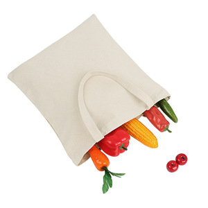 Canvas Shopping <b>Bag</b> 37x43cm Off White Bottomless Sideless Storage <b>Bag</b> For <b>Vegetables</b> Grocery Carry - Product Image 1
