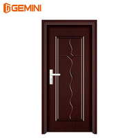 Porte en bois à une seule porte avec motifs floraux, porte en bois d'intérieur de luxe