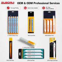SUBORUI Lot de 10 lames de scie sabre mixtes BIM HCS pour la coupe du bois lourd et du métal – Kit professionnel combiné