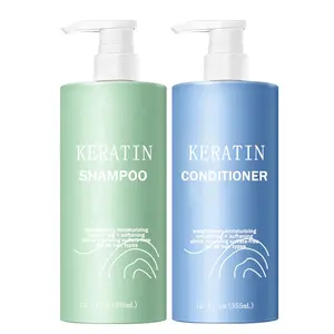 Professional Salon Brazilian Keratin Hair Shampoo Straightening Smooth Hair Loss Sulfate Free Shampoo And Conditioner Set