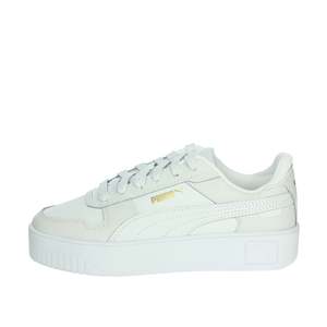 Sneakers con Plateau e Lacci per Ragazze, Bianche 393846, in Tela Imbottita alla Moda - Product Image 1
