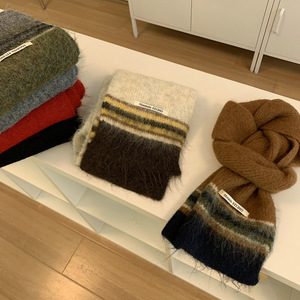 Maiokoto Studio Wool Blend Scarf Women Autumn Winter Soft Warm Thick Neck Warmer Couple Fashion Accessory - Product Image 1