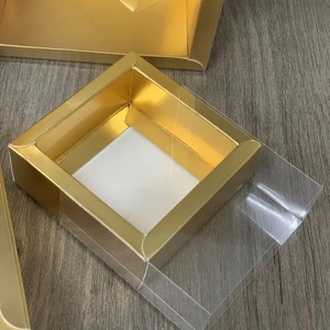 กล่องของขวัญสีดำแบบลิ้นชัก ดีไซน์สวยงาม สำหรับใส่คุกกี้ ขนม เค้ก ดอกไม้ งานแต่งงาน ทำจากกระดาษคราฟท์ มีหน้าต่าง PVC ใส พร้อมฟองน้ำลายนูน - Product Image 5