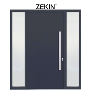 Portes d'entrée modernes ZEKIN DOOR, style contemporain minimaliste, texture graphite déchirée, hautement isolées, pour entrée principale de la maison - Product Image 6