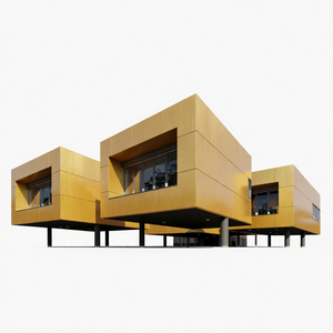 Panel de Revestimiento Metálico con Recubrimiento Nano-PVDF Amarillo 5123, Tamaño Estándar 1220x2440mm, Fachada para Estadio Deportivo, Tamaño Personalizado - Product Image 1