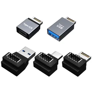 台式机主板插头的USB 3.1前面板插头E型至USB C型扩展电缆适配器连接器