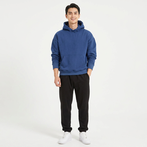 Pull à capuche gris et noir pour homme, décontracté, à manches longues, chemise à col rond, couleur unie, sweat-shirt pour homme, printemps et été - Product Image 1