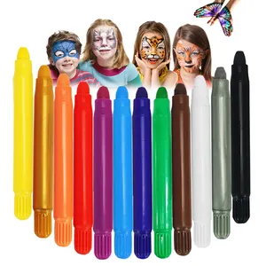 KH3005 12สีล้างทำความสะอาดได้ใบหน้าดินสอสีสีสีไม่เป็นพิษดินสอสีติดเนียน