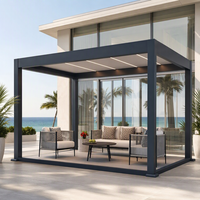 Gazebo motorisé en aluminium économique, protection UV UPF 50+, pour réceptions et zones de négociation en extérieur