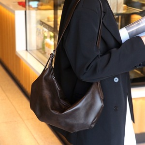 Bolso de Hombro de Cuero Genuino Retro, Estilo Dumpling, de Piel de Vacuno Curtida Vegetalmente, para Mujer - Product Image 2