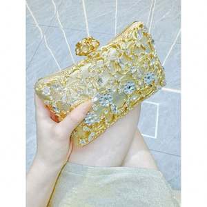 Bolso de Mano de Cristal con Forma de Rosa para Fiesta de Graduación, Bolso de Mano Brillante con Purpurina, Bolso de Mano de Cristal - Product Image 2