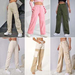 Nouvelle Vente Chaude Femmes Jean Multi-poches Pantalon Taille Haute Ample Leisure <strong>Denim</strong> Large Jambe Pantalon Femmes - Product Image 3