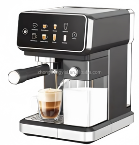 Machine à café italienne semi-automatique avec réservoir à lait |   Réservoir à lait décoratif personnalisé |   Parfait pour le bureau et la maison - Product Image 4