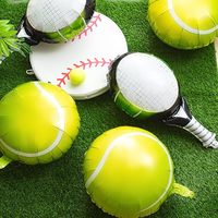 12 Ballons de Tennis et Ballons Raquettes en Aluminium pour Décoration de Fête de Tennis, Fournitures d'Anniversaire Thème Sportif
