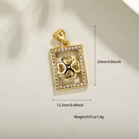 Liontin Hati Berlapis Emas 18K dengan Zirkon Kuningan CZ, Enamel, dan Mutiara, Aksesoris Pembuatan Perhiasan untuk Kalung dan Gelang DIY