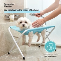 Hamac de bain pliable multi-positions pour animaux de compagnie (chats et chiens) - Fixation sécurisée, design respirant et imperméable, utilisation toutes saisons, ne nécessite pas de clouage