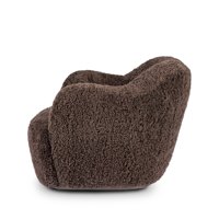 Fauteuil pivotant d'appoint en peau de mouton, style moderne et courbé, fauteuil lounge individuel, fauteuil de salon rembourré en tissu luxueux