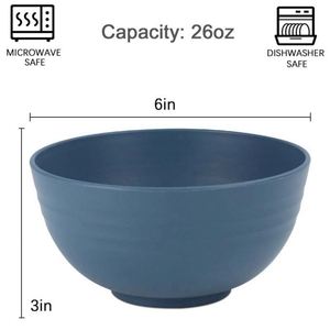Eco Friendly Biodegradable 8 Pcs <b>Cereal</b> Unbreakable Wheat <b>Straw</b> Dinnerware <b>Bowl</b> Set Noodle Salad Rice Soup <b>Bowls</b> - Product Image 2