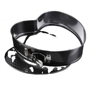 Moule à gâteau antiadhésif noir en forme de cœur et carré de 9, 10 et 11 pouces, lot de 3 moules à charnière amovibles, résistant au four, pour cheesecakes – Vente chaude - Product Image 5