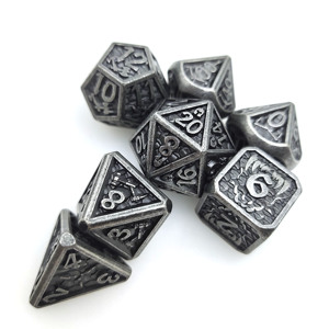 Juego de dados de metal DND Dungeon and Dragon RPG Dados poliédricos D & D dados para RPG D + D Rolling Game <span class=keywords><strong>Dice</strong></span> D y D <span class=keywords><strong>Dice</strong></span> D20 D12 D10 D8 D6 - Product Image 2