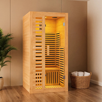 Estufa de Sauna Ecológica de Infrarrojos Lejanos de Espectro Completo, Baja Emisión de EMF, para 1-6 Personas, Apta para Apartamentos y Villas Modernas, de Madera Maciza de Hemlock, PLT
